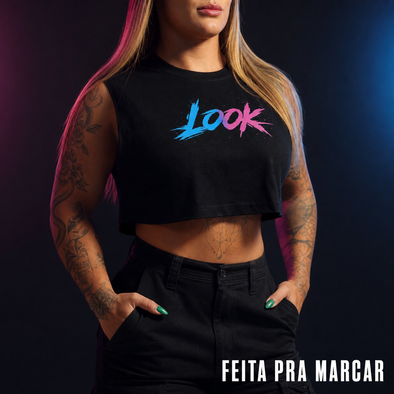 Cropped Preto — Campanha em estúdio
